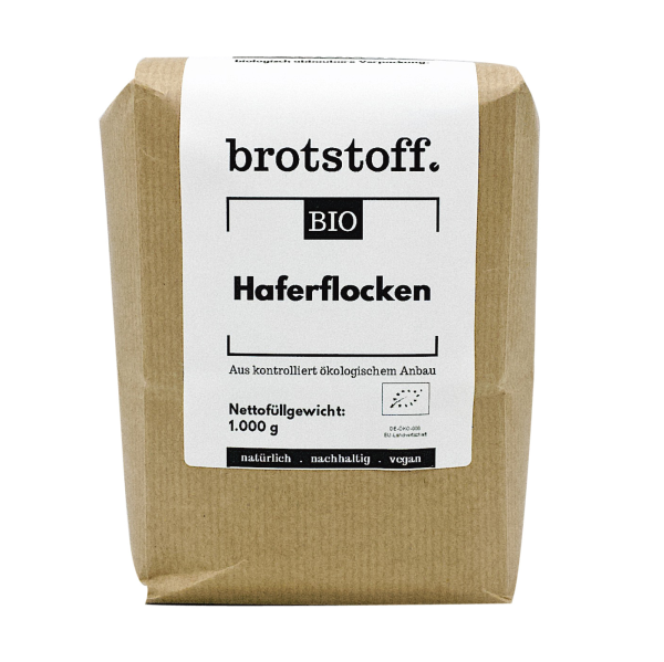 brotstoff - Bio - Haferflocken - Beutel - vorne
