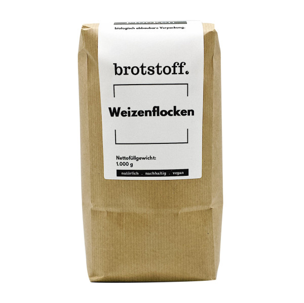 brotstoff - Flocken - Weizenflocken - unverpackt online - kompostierbarer Beutel