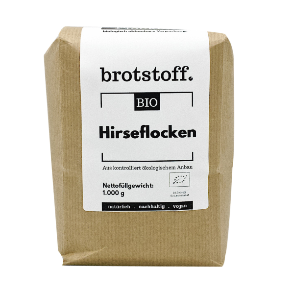 brotstoff - Bio - Hirseflocken - Beutel - vorne